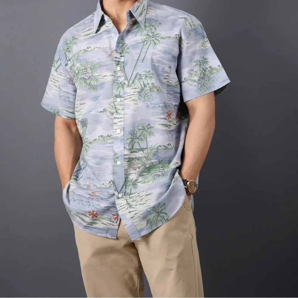 J. Crew Men’s Light Weight Chambry Hawaiian Tropics Shirt - Size Small Slim